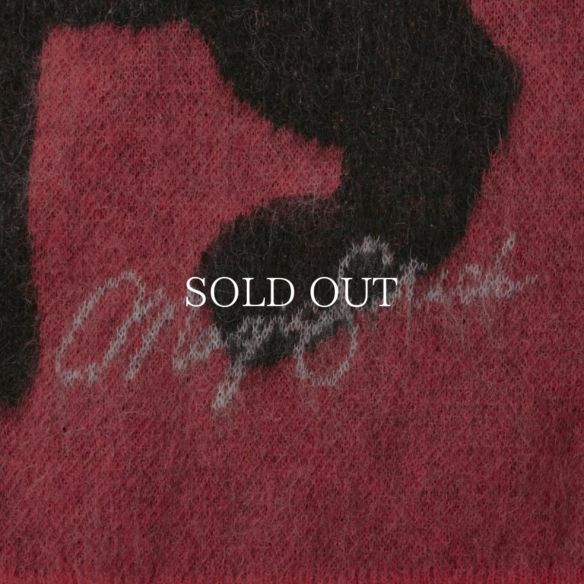 画像4: MAGIC STICK  Mohair Black Panther Crew knit (Salmon Red) (4)