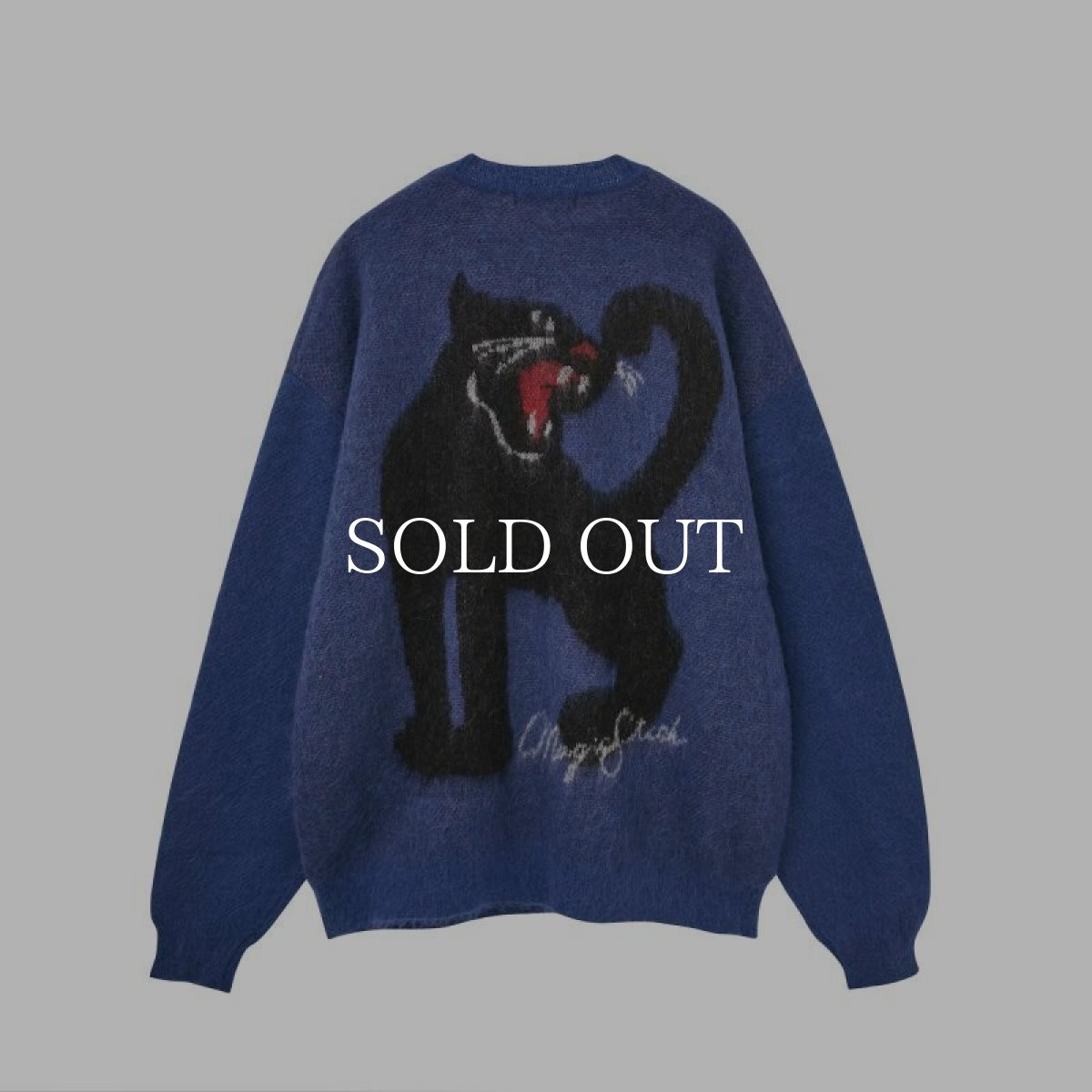 画像2: MAGIC STICK  Mohair Black Panther Crew knit (Royal Blue) (2)