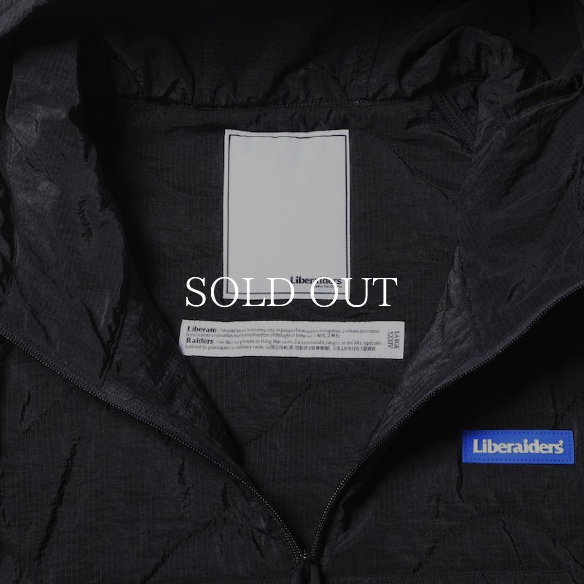 画像3: Liberaiders  QUILTED RIPSTOP NYLON HOODIE (BLACK) (3)