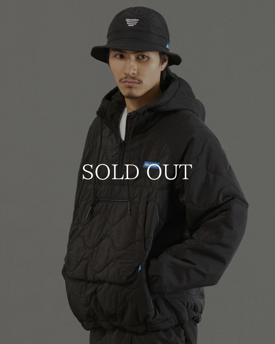 画像11: Liberaiders  QUILTED RIPSTOP NYLON HOODIE (BLACK) (11)