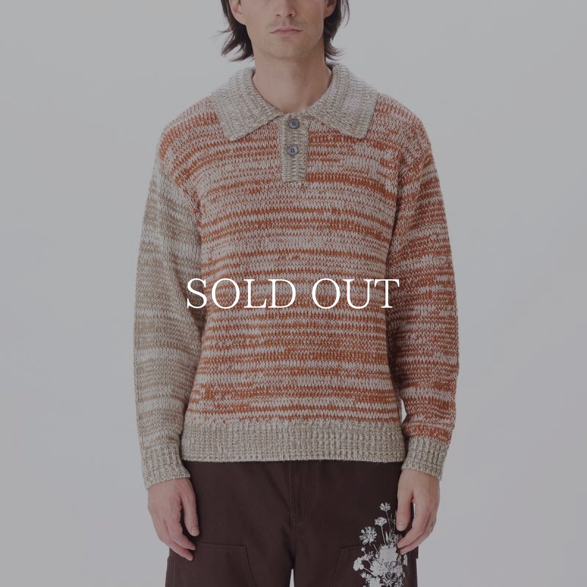 画像1: OBEY   CARTER SWEATER POLO (BROWN MULTI) (1)