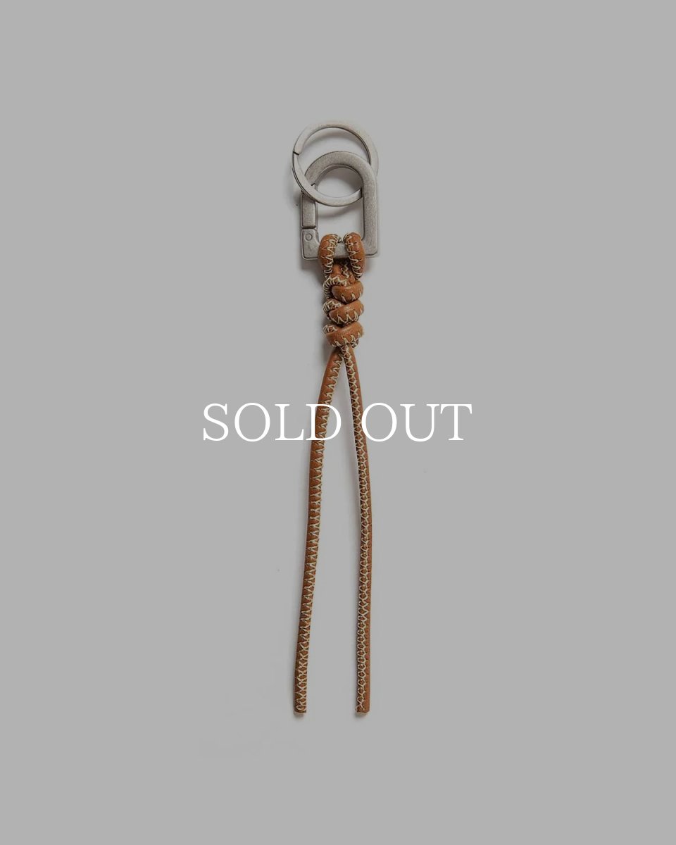 画像1: hobo  WHIP STITCH CORD KEY RING COW LEATHER (BROWN) (1)