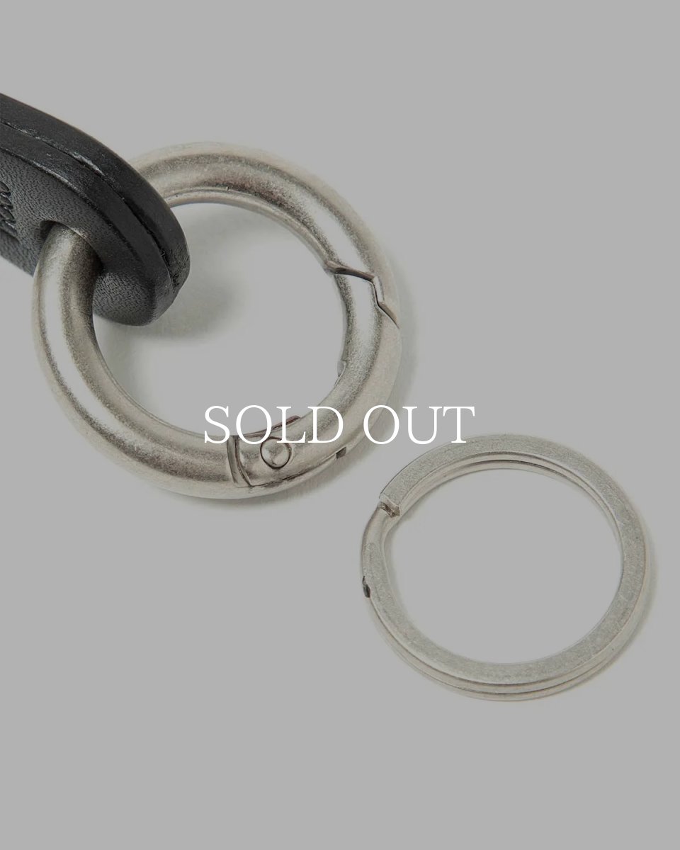 画像4: hobo  STUDDED ROUND KEY RING COW LEATHER (BLACK) (4)