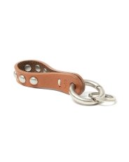 画像1: hobo  STUDDED ROUND KEY RING COW LEATHER (CAMEL) (1)