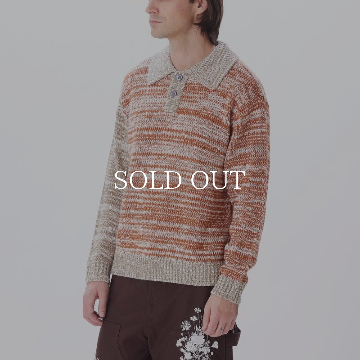 画像2: OBEY   CARTER SWEATER POLO (BROWN MULTI) (2)