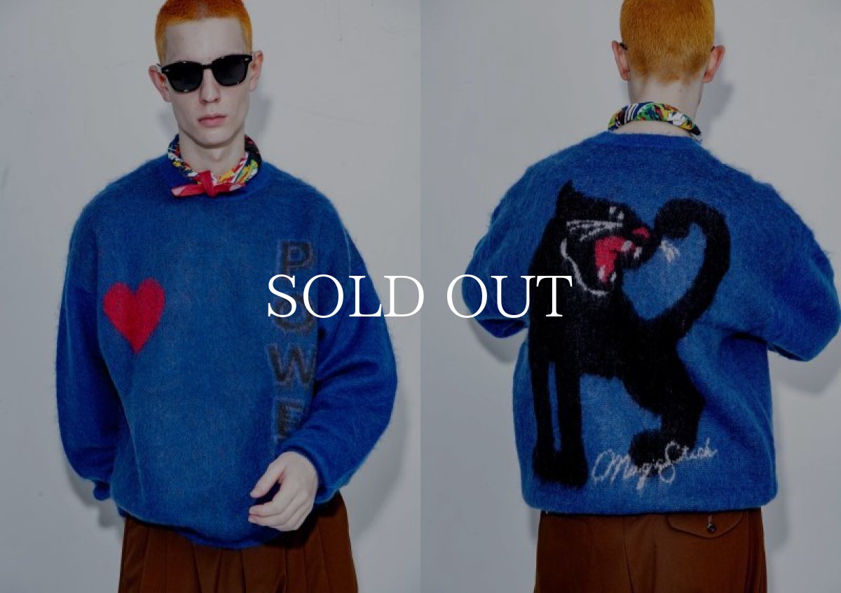 画像8: MAGIC STICK  Mohair Black Panther Crew knit (Royal Blue) (8)