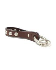 画像1: hobo  STUDDED ROUND KEY RING COW LEATHER (CHOCO) (1)