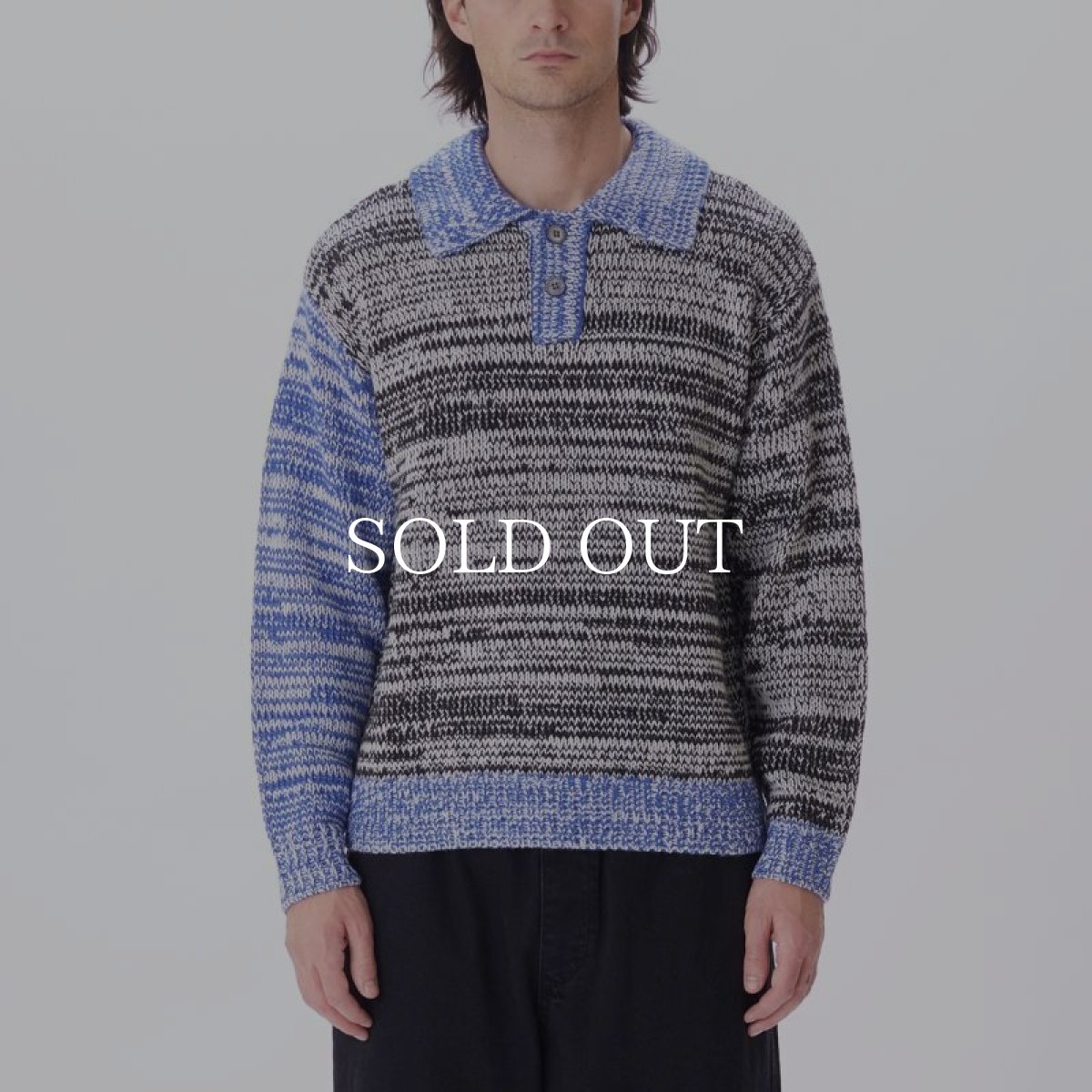 画像1: OBEY   CARTER SWEATER POLO (BLACK MULTI) (1)