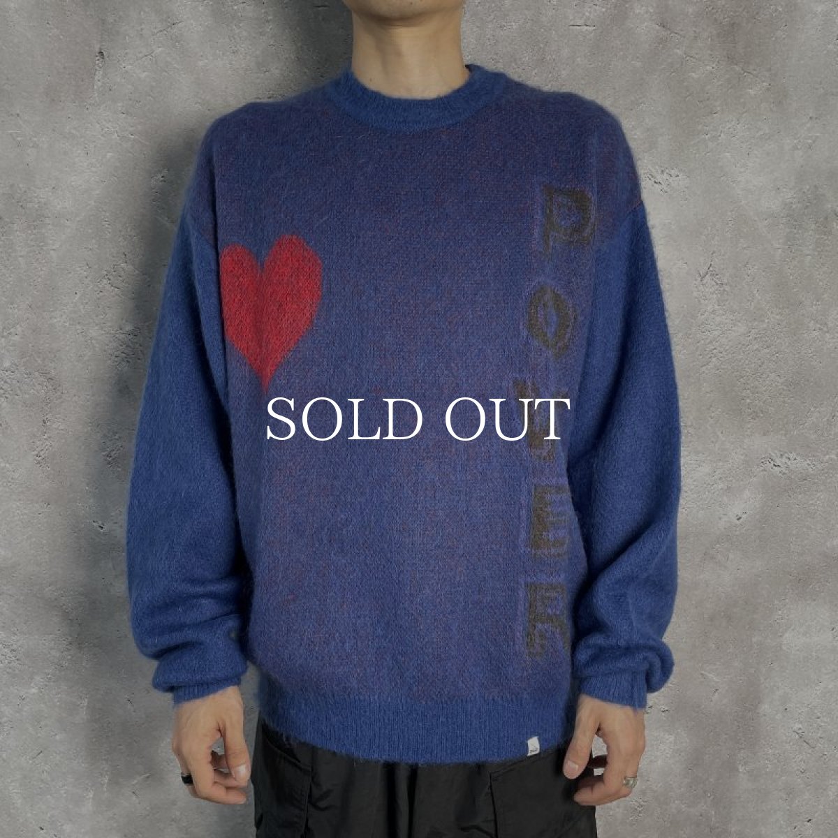 画像8: MAGIC STICK  Mohair Black Panther Crew knit (Salmon Red) (8)