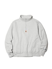 画像1: RADIALL  HOTBOX - STAND COLLARED SWEATSHIRT L/S (Ash Gray) (1)