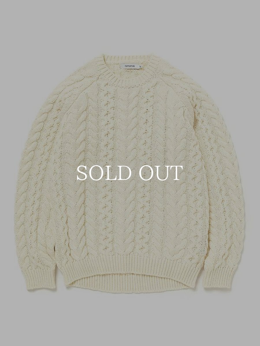 画像1: nonnative  RANCHER SWEATER UK SHETLAND WOOL YARN (IVORY) (1)