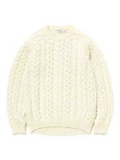 画像1: nonnative  RANCHER SWEATER UK SHETLAND WOOL YARN (IVORY) (1)