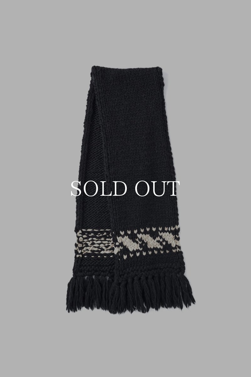 画像1: OLD JOE   HAND COWCHAIN SCARF (BLACK) (1)