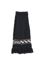 画像1: OLD JOE   HAND COWCHAIN SCARF (BLACK) (1)