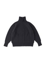 画像1: OLD JOE   TWEEDY YARN ZIP SWEATER (BLACK) (1)