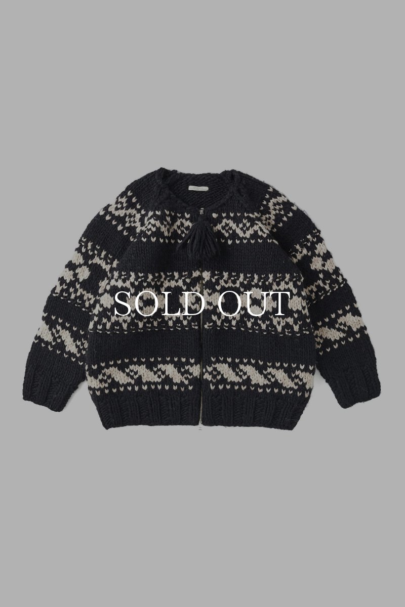 画像1: OLD JOE   HAND COWCHAIN SWEATER (BLACK) (1)