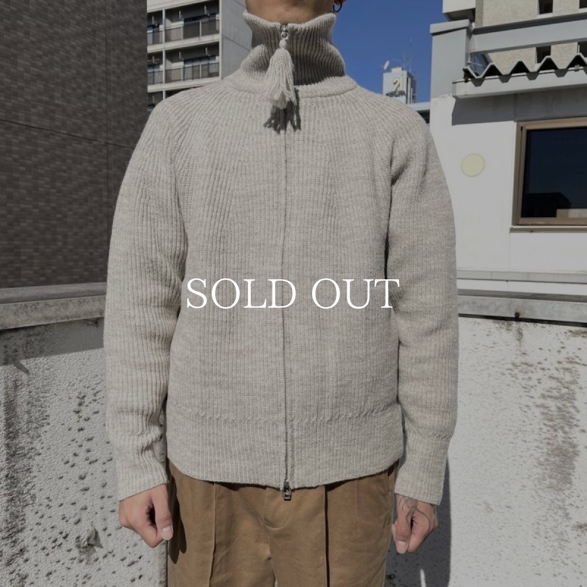 画像3: OLD JOE   TWEEDY YARN ZIP SWEATER (BLACK) (3)