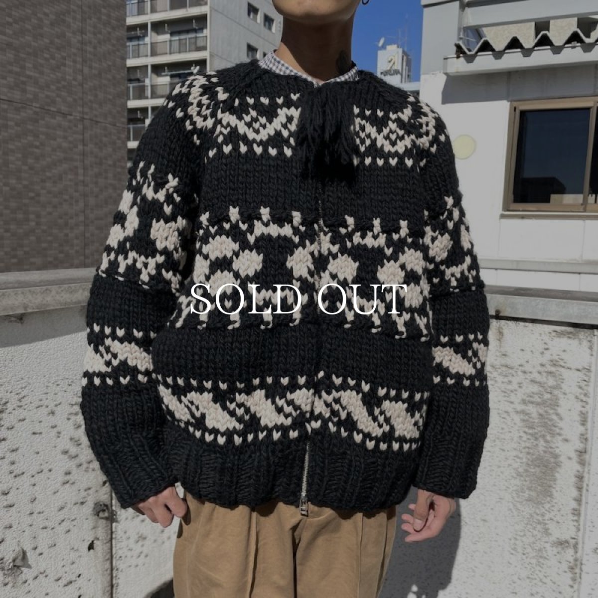 画像7: OLD JOE   HAND COWCHAIN SWEATER (BLACK) (7)