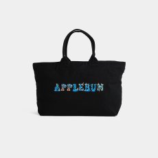 画像1: APPLEBUM  "Blue Flame Logo" Canvas Zip Totebag (Black) (1)