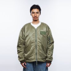 画像11: Liberaiders  COLLARLESS FLIGHT JACKET (OLIVE) (11)