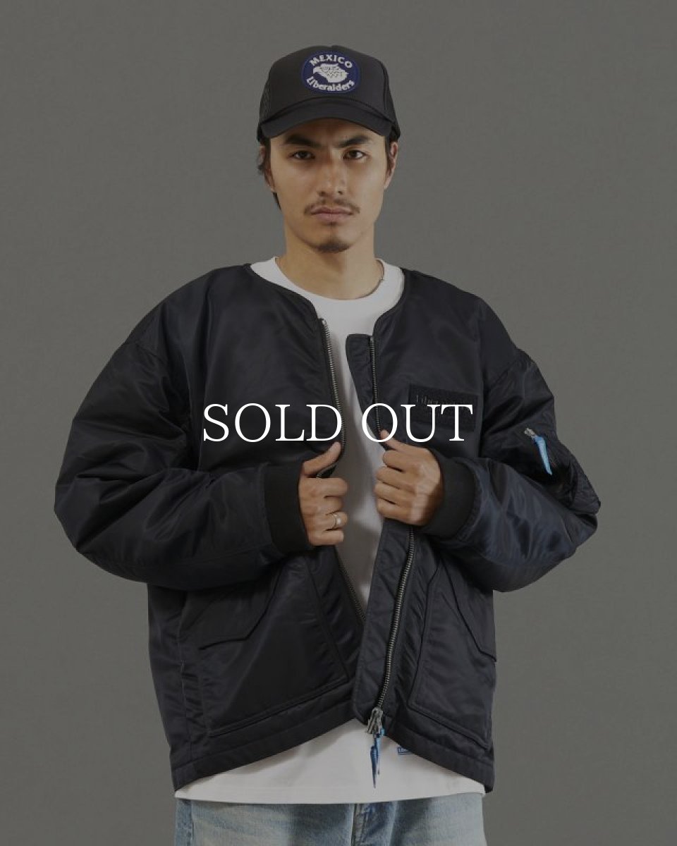 画像15: Liberaiders  COLLARLESS FLIGHT JACKET (BLACK) (15)