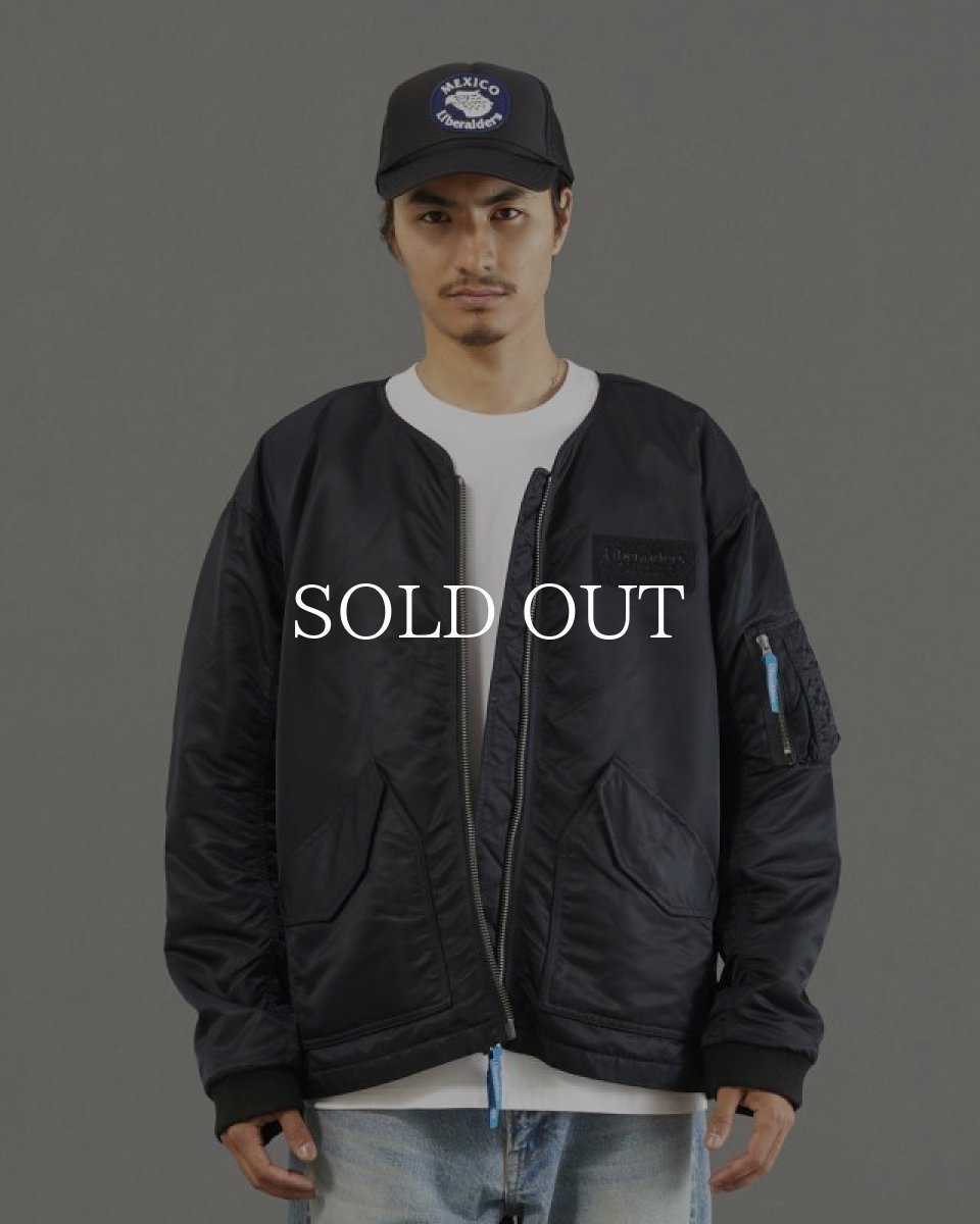 画像13: Liberaiders  COLLARLESS FLIGHT JACKET (BLACK) (13)