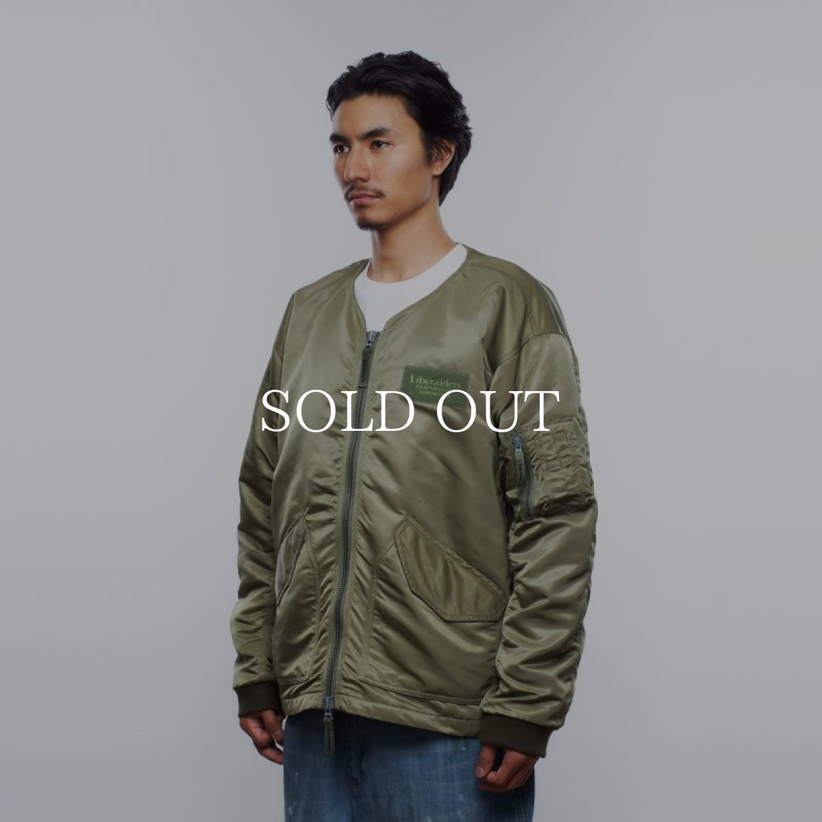 画像12: Liberaiders  COLLARLESS FLIGHT JACKET (OLIVE) (12)