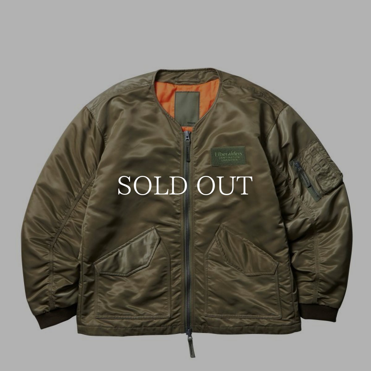 画像1: Liberaiders  COLLARLESS FLIGHT JACKET (OLIVE) (1)