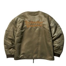 画像2: Liberaiders  COLLARLESS FLIGHT JACKET (OLIVE) (2)