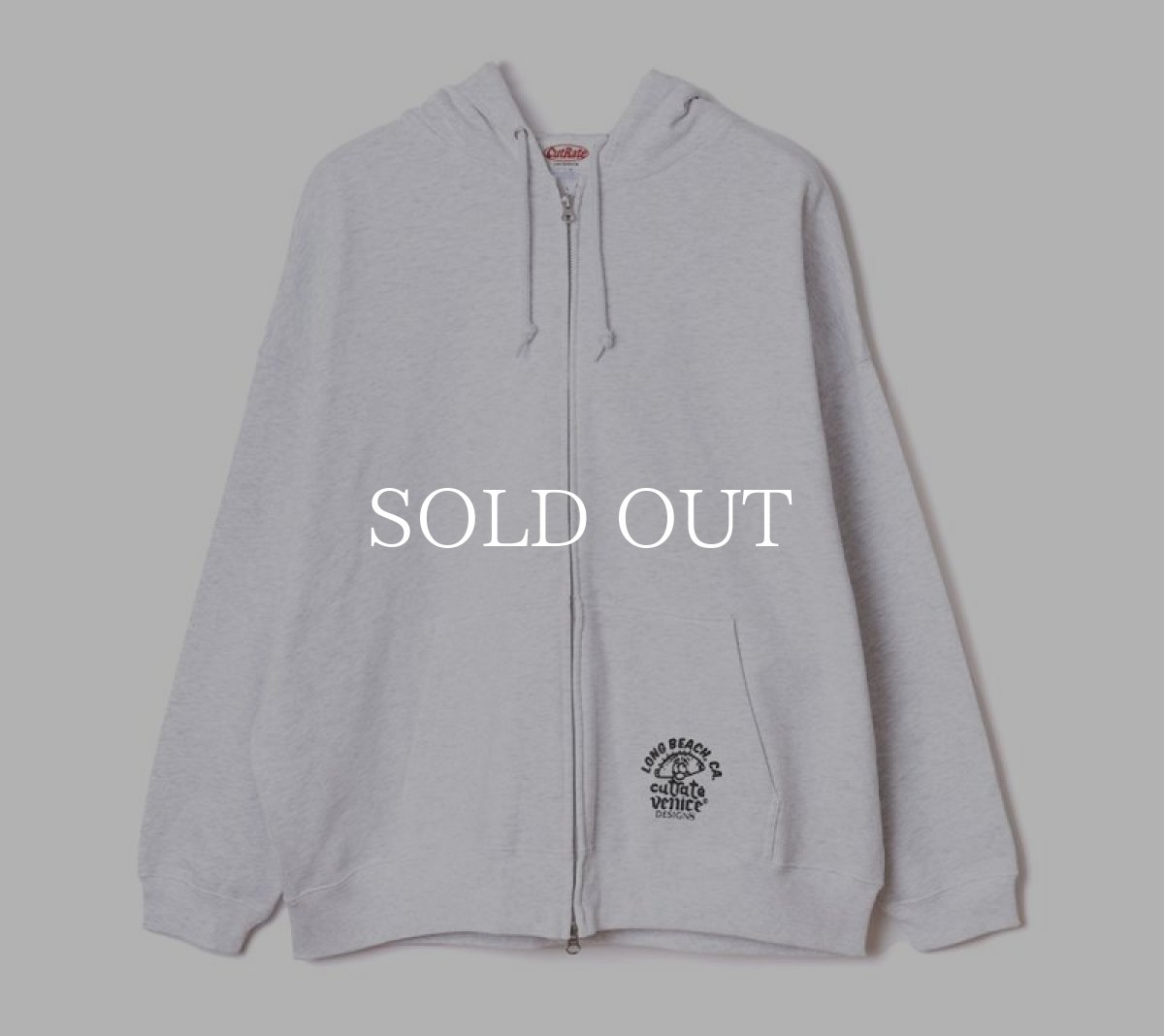 画像2: CUTRATE  ×VENICE8 COFFEE HOUSE CR CHERRY BOMB ZIP HOODIE (ASH GRAY) (2)