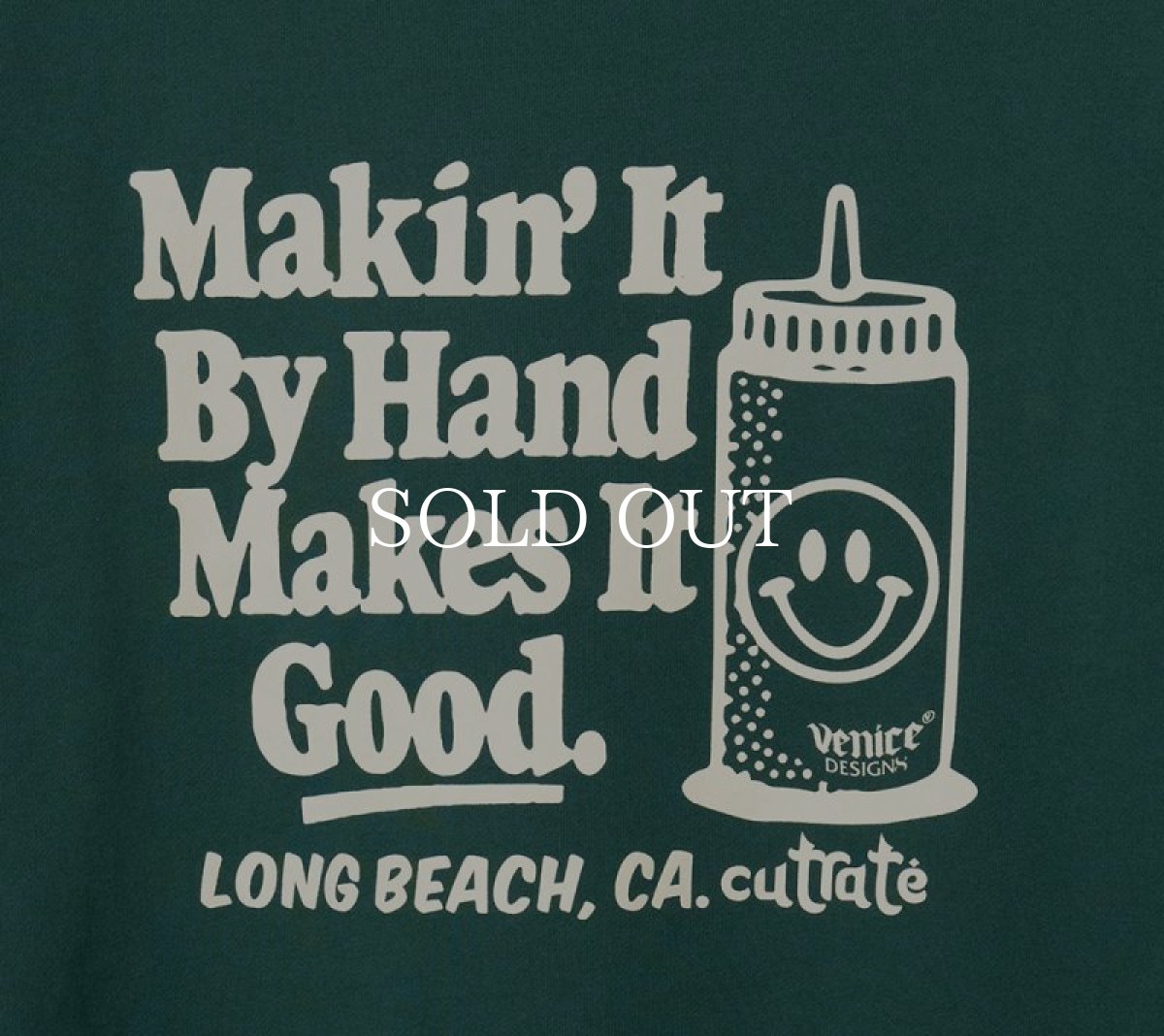 画像4: CUTRATE  ×VENICE8 COFFEE HOUSE SMILEY FACE DISPENSER DROP CREW NECK SWEAT (GREEN) (4)