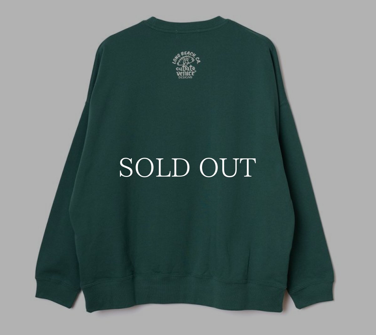 画像2: CUTRATE  ×VENICE8 COFFEE HOUSE SMILEY FACE DISPENSER DROP CREW NECK SWEAT (GREEN) (2)