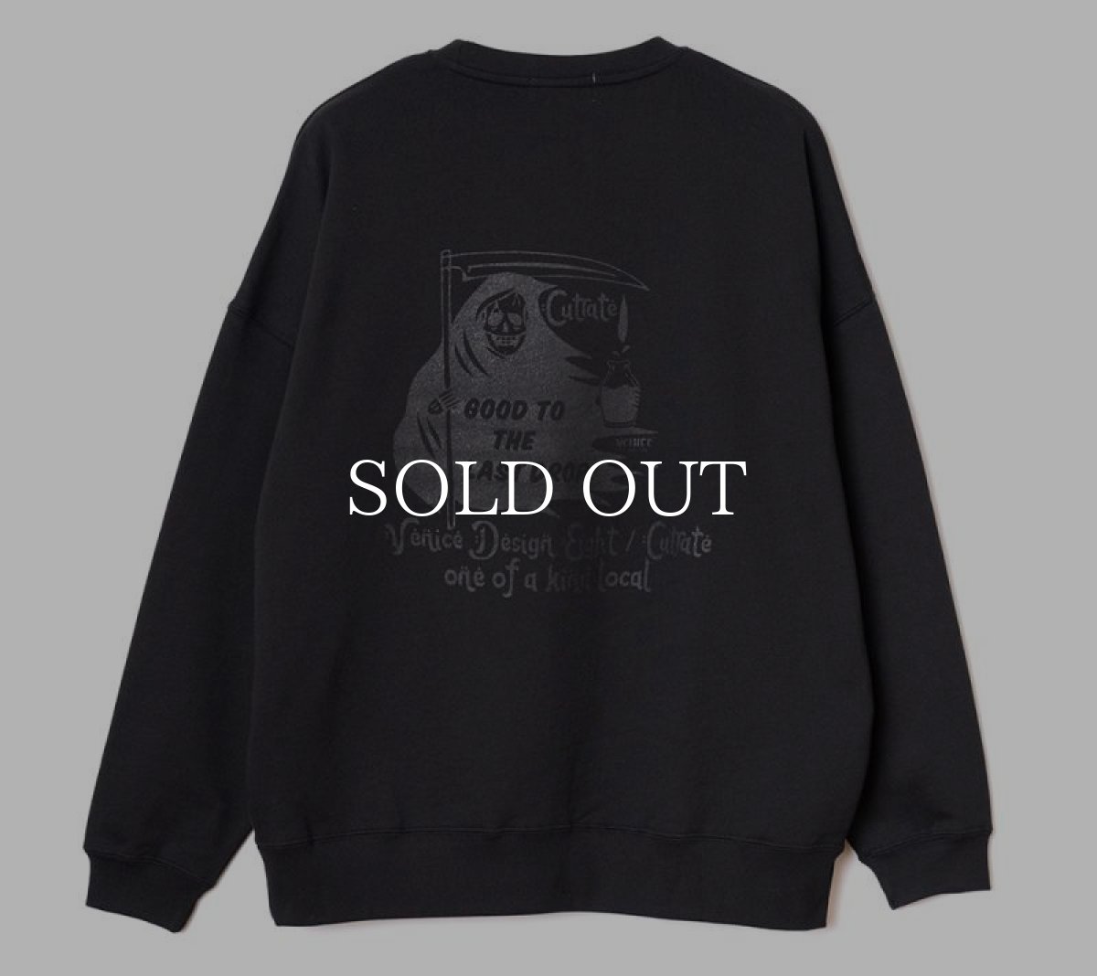 画像1: CUTRATE  ×VENICE8 COFFEE HOUSE G.O.D DROP SHOULDER CREW NECK SWEAT (BLACK) (1)