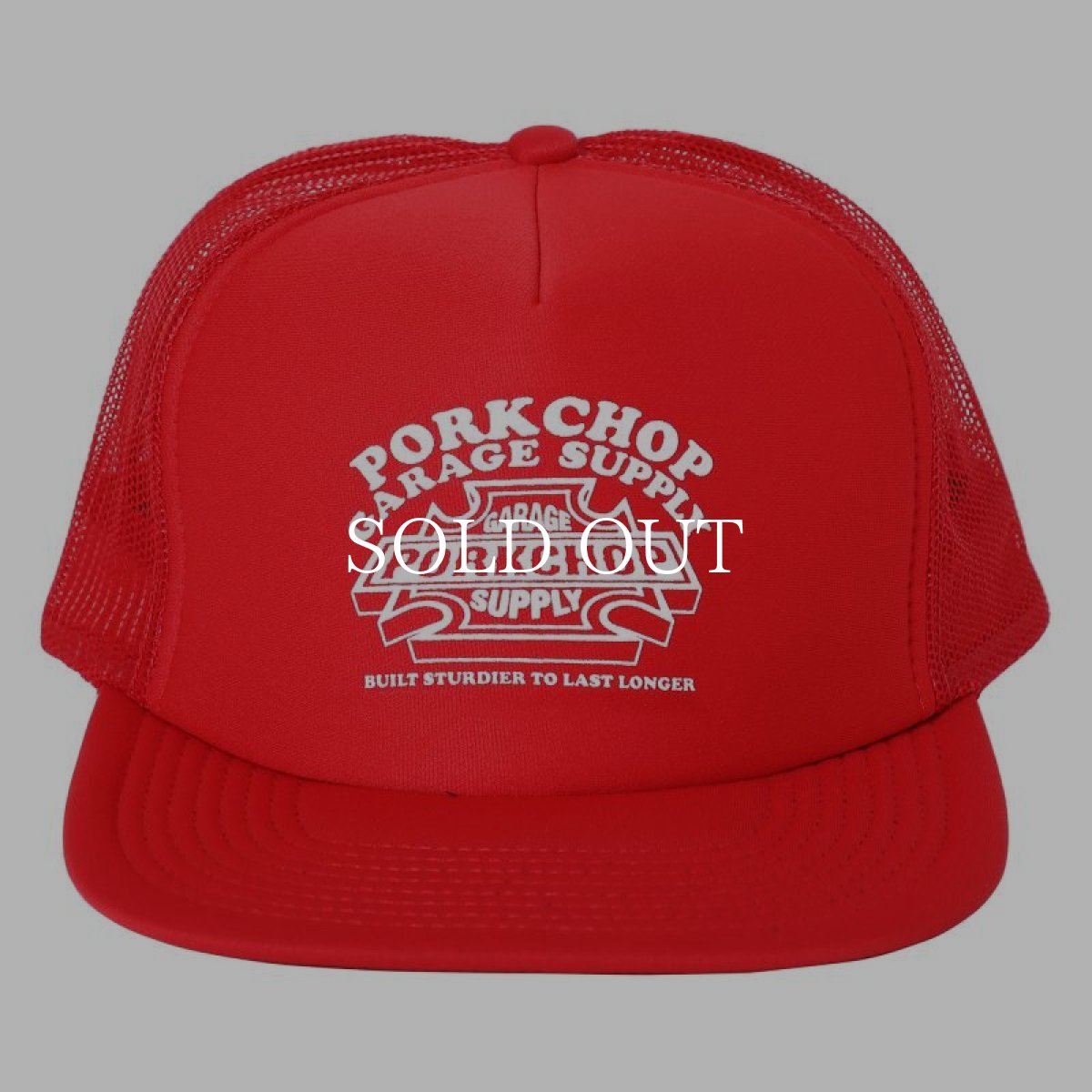 画像1: PORKCHOP GARAGE SUPPLY  3D B&S MESH CAP (RED) (1)