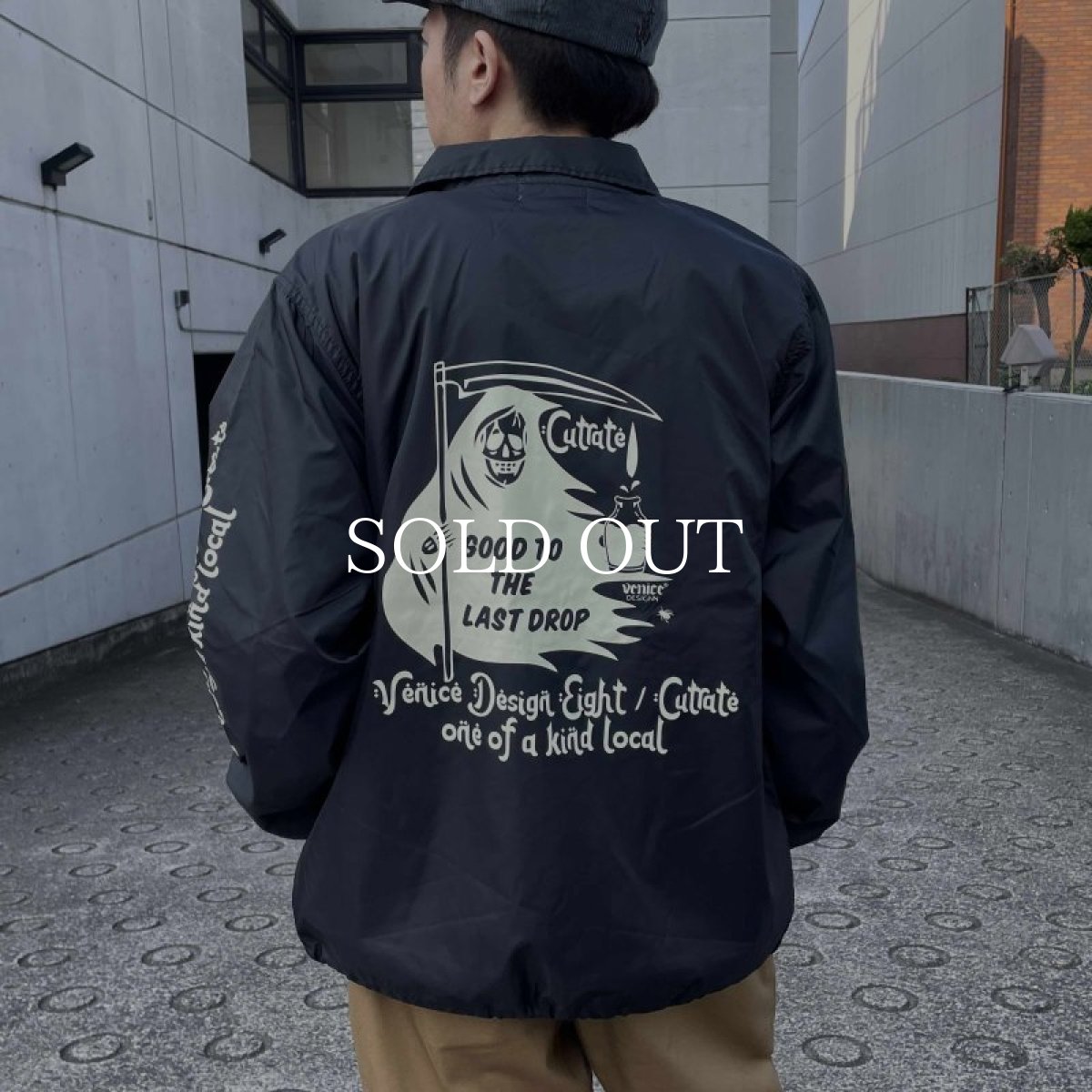 画像8: CUTRATE  ×VENICE8 COFFEE HOUSE G.O.D NYLON COACH JACKET (BLACK) (8)