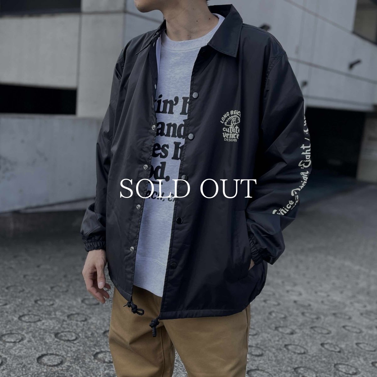 画像7: CUTRATE  ×VENICE8 COFFEE HOUSE G.O.D NYLON COACH JACKET (BLACK) (7)