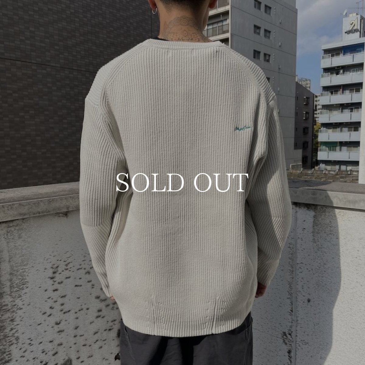 画像7: MAGIC STICK  3D MOTO Rib Crew Knit (Green Tea) (7)