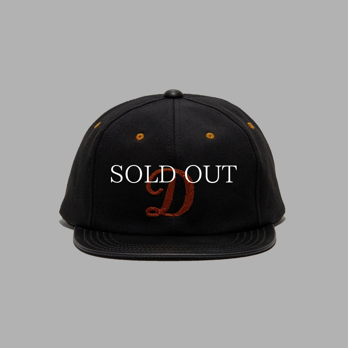 画像2: THE H.W.DOG&CO.  2 TONE LEATHER COTTON CAP (BLACK) (2)