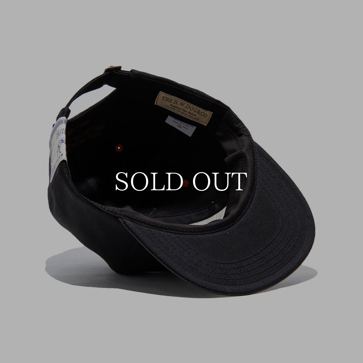 画像4: THE H.W.DOG&CO.  2 TONE LEATHER COTTON CAP (BLACK) (4)