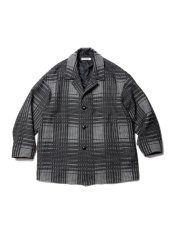 画像1: COOTIE   Jacquard Check Wool Short Chester Coat (Black) (1)