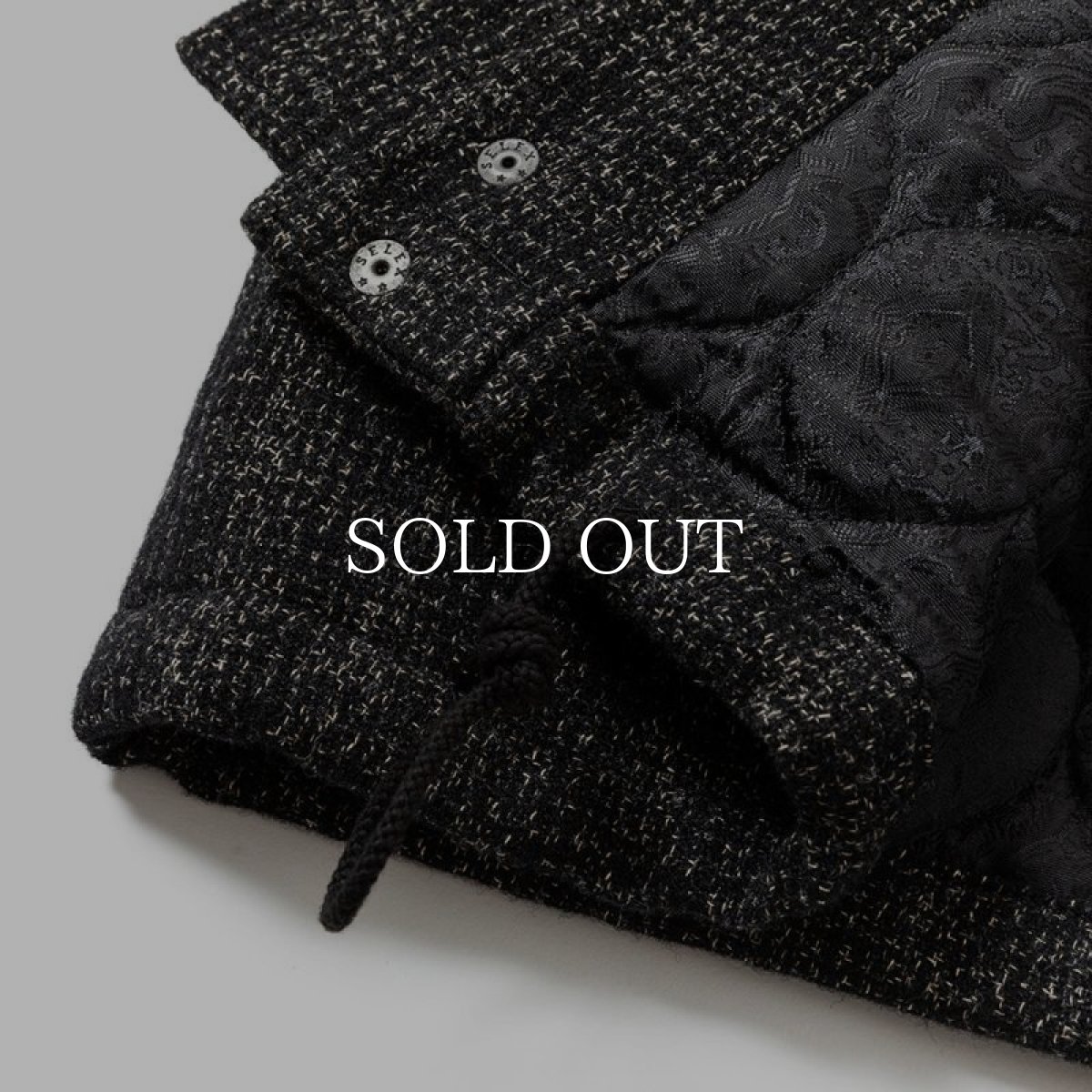 画像8: CALEE  WOOL TWEED STAND JACKET ＜BRITISH WOOL＞ (BLACK) (8)