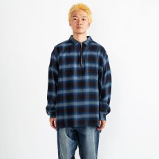 画像2: APPLEBUM  L/S Half Zip Nel Shirt (Blue) (2)