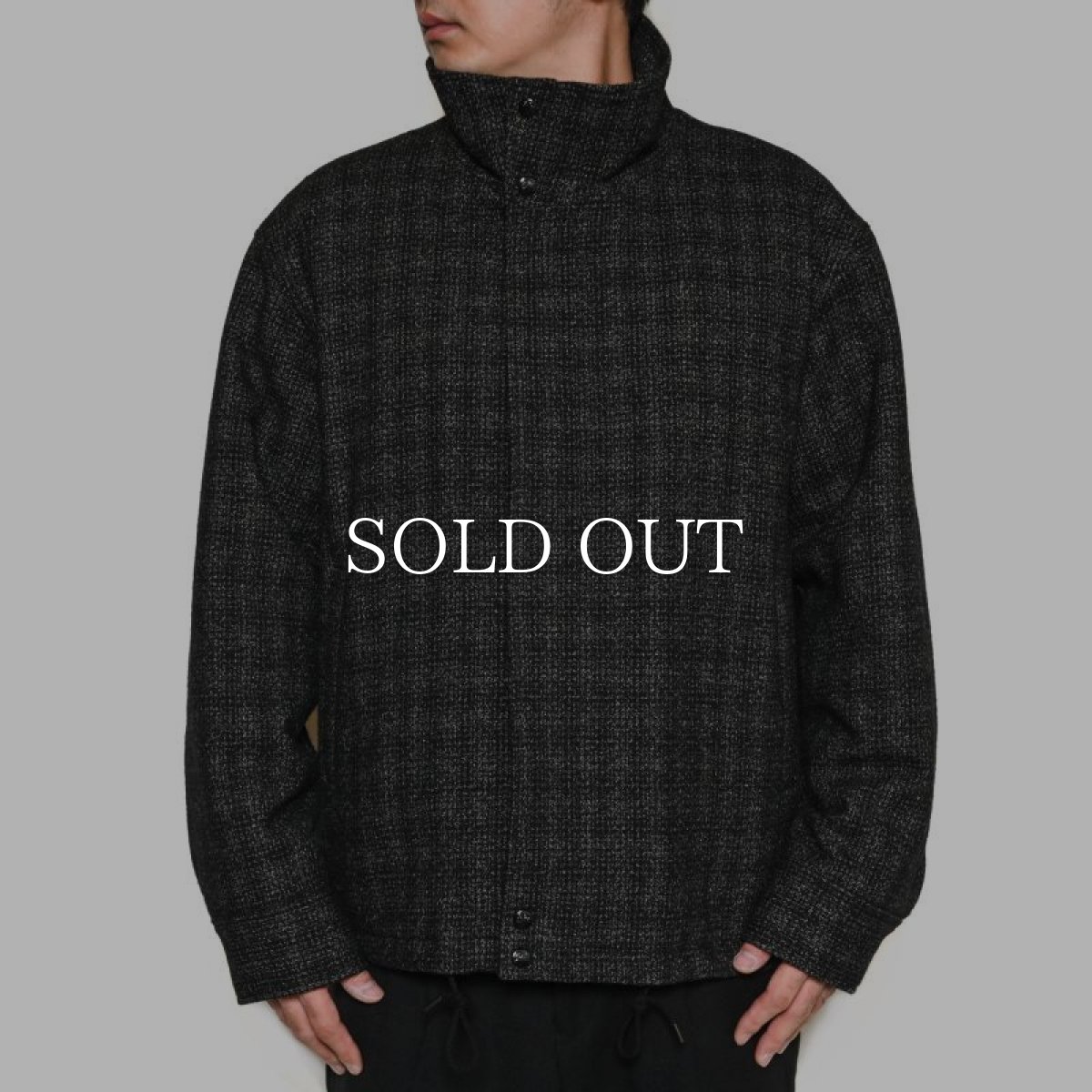 画像10: CALEE  WOOL TWEED STAND JACKET ＜BRITISH WOOL＞ (BLACK) (10)