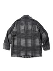 画像2: COOTIE   Jacquard Check Wool Short Chester Coat (Black) (2)