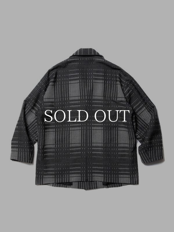 COOTIE Jacquard Check Wool Short Chester Coat (Black) CTE-23A215