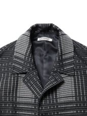 画像3: COOTIE   Jacquard Check Wool Short Chester Coat (Black) (3)