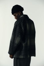 画像6: COOTIE   Jacquard Check Wool Short Chester Coat (Black) (6)