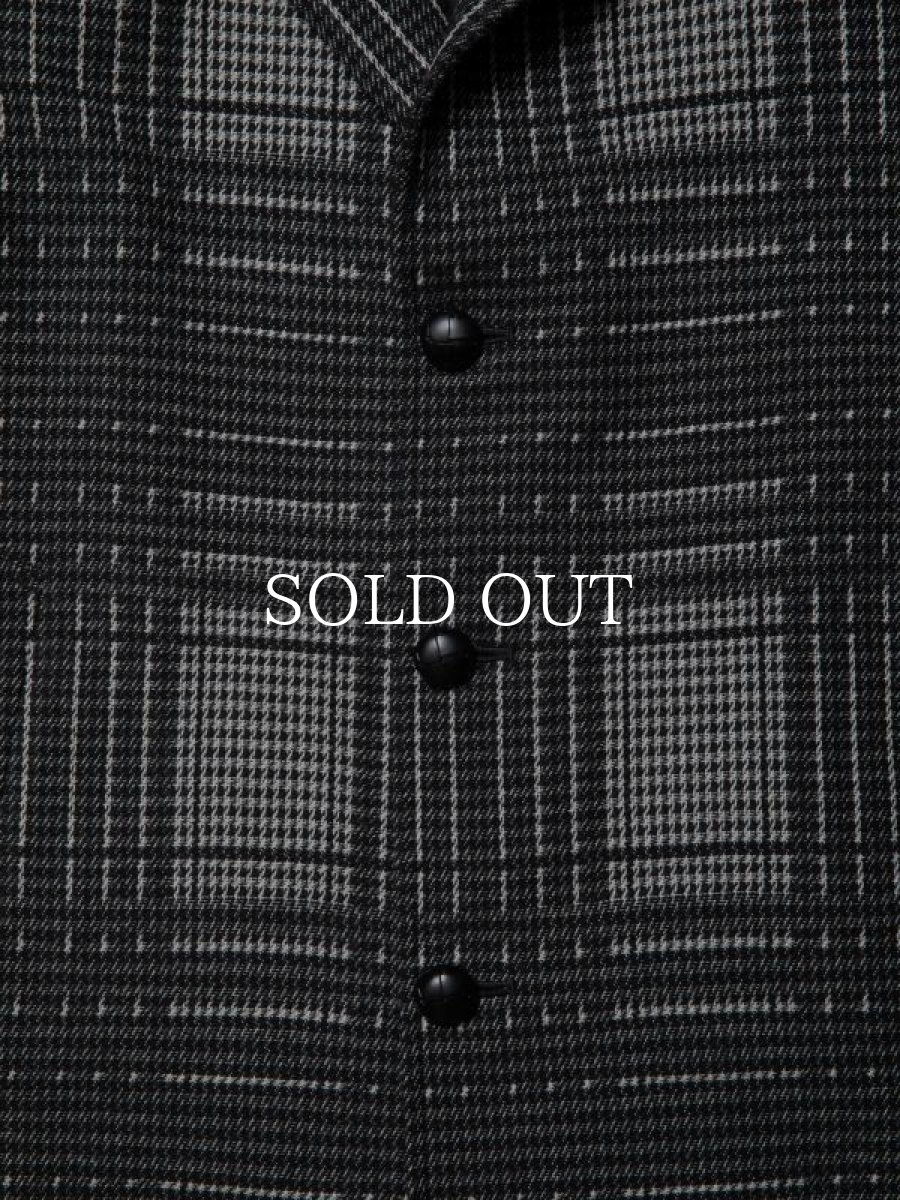 画像4: COOTIE   Jacquard Check Wool Short Chester Coat (Black) (4)