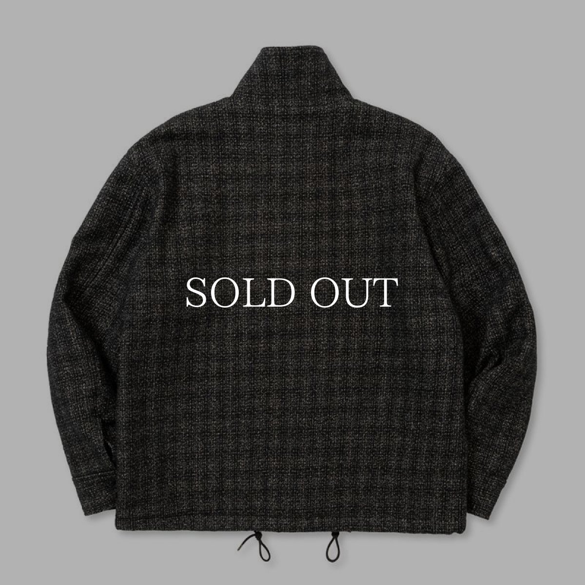 画像2: CALEE  WOOL TWEED STAND JACKET ＜BRITISH WOOL＞ (BLACK) (2)