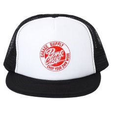 画像1: PORKCHOP GARAGE SUPPLY  STENCIL CS MESH CAP (WH×BK) (1)